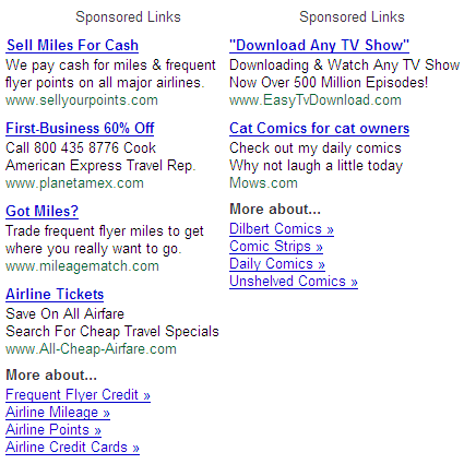 Google Gmail Sponsored Links