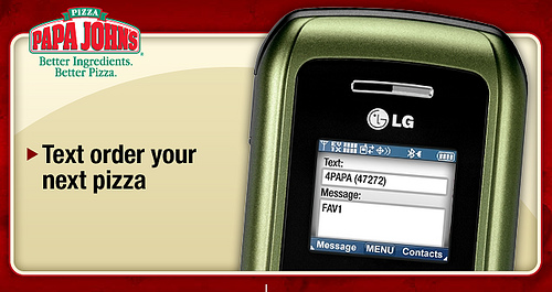 Papa John’s SMS ordering