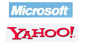 Microsoft and Yahoo logos