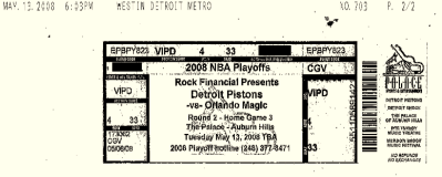 Pistons Ticket