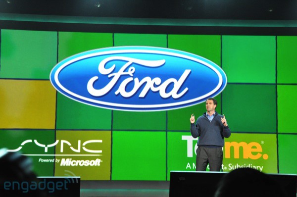 Robbie Bach introduces enhancements to Ford SYNC (photo from Engadget)