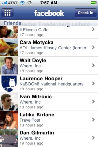 Facebook Places on the iPhone
