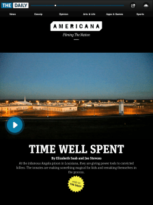 Feature story on prison inmates making toys in The Daily.